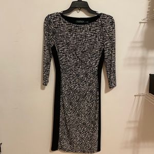 Fitted black and white dress